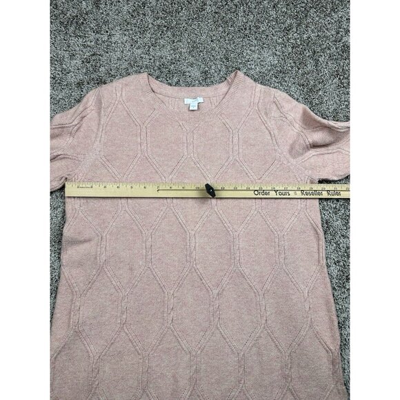 J. Jill Pink Textured Tunic Sweater M Soft Cotton Knit Pullover Side‎ Slit Cozy - Picture 4 of 10
